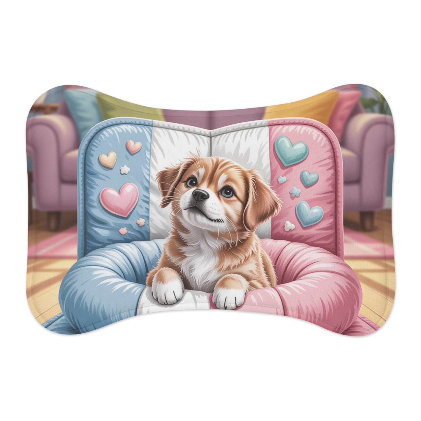 Trans Pride Pet Feeding Mat – Blue, Pink & White Dog & Cat Mat – LGBTQ+ Inclusive Gift