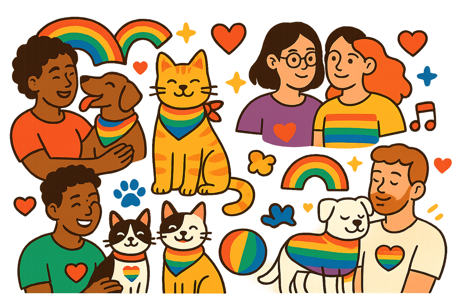 Rainbow pet bandana from Snatchme.shop’s Pet Pride 2025 collection, perfect for queer pet parents with discreet shipping.