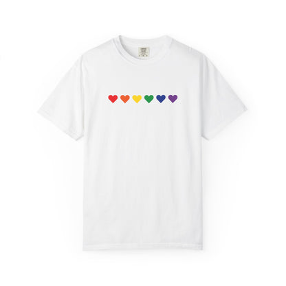 Rainbow hearts unisex T-shirt