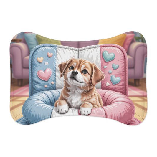 Trans Pride Pet Feeding Mat – Blue, Pink & White Dog & Cat Mat – LGBTQ+ Inclusive Gift
